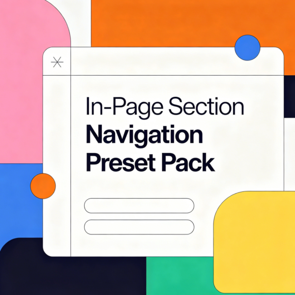 In-Page Section Navigation Preset Pack